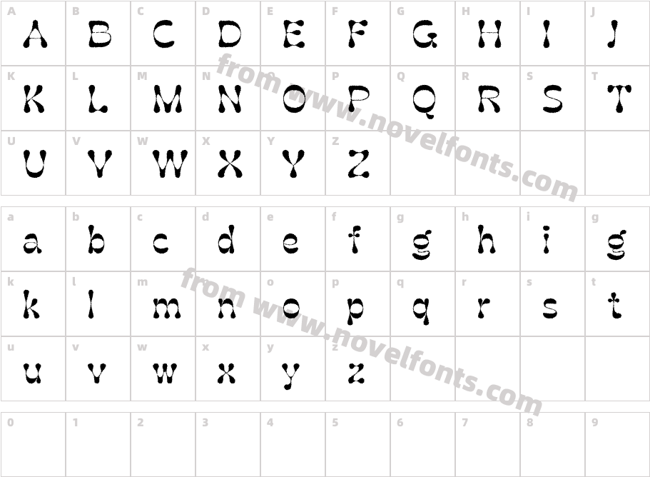 Gadion Rough Demo RegularCharacter Map