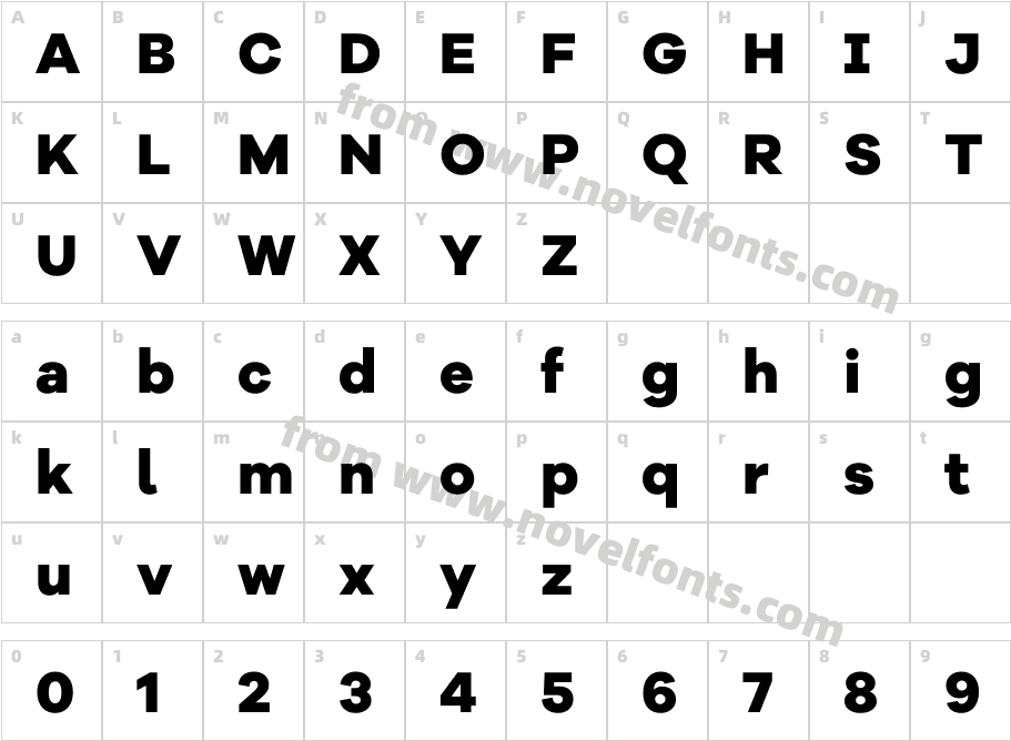 Galano Grotesque Alt Extra BoldCharacter Map