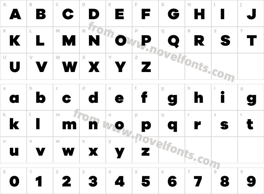 Galano Grotesque BlackCharacter Map
