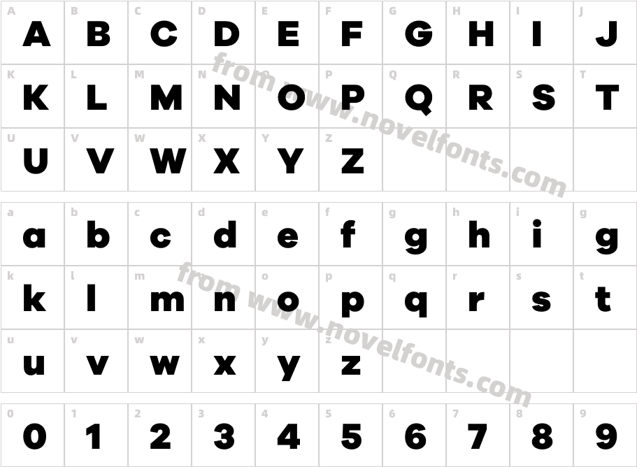 Galano Grotesque HeavyCharacter Map