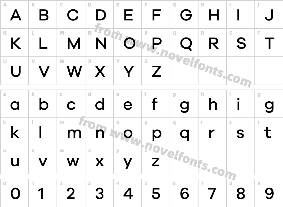 Galano Grotesque MediumCharacter Map
