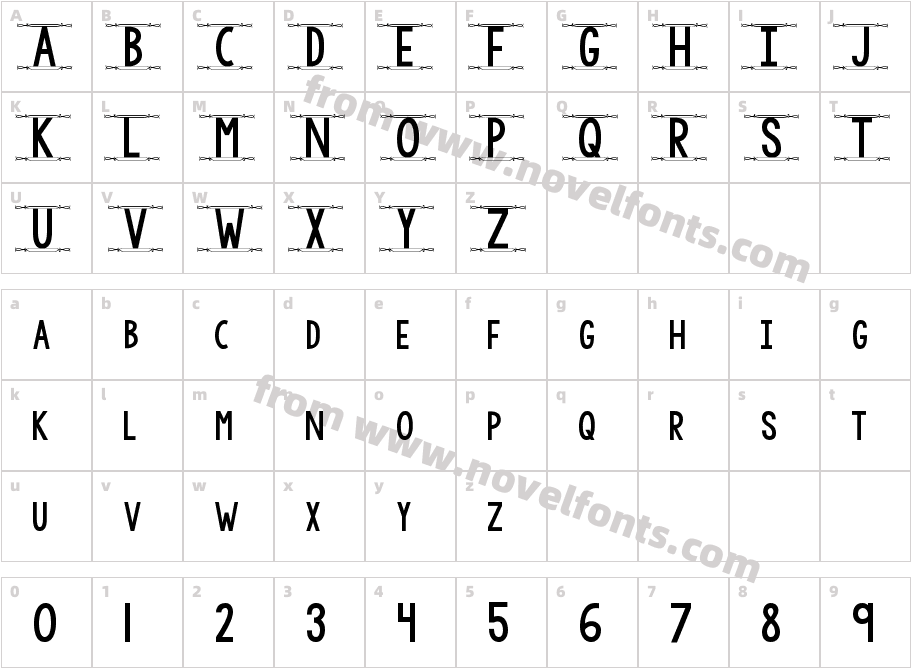 KG Modern MonogramCharacter Map