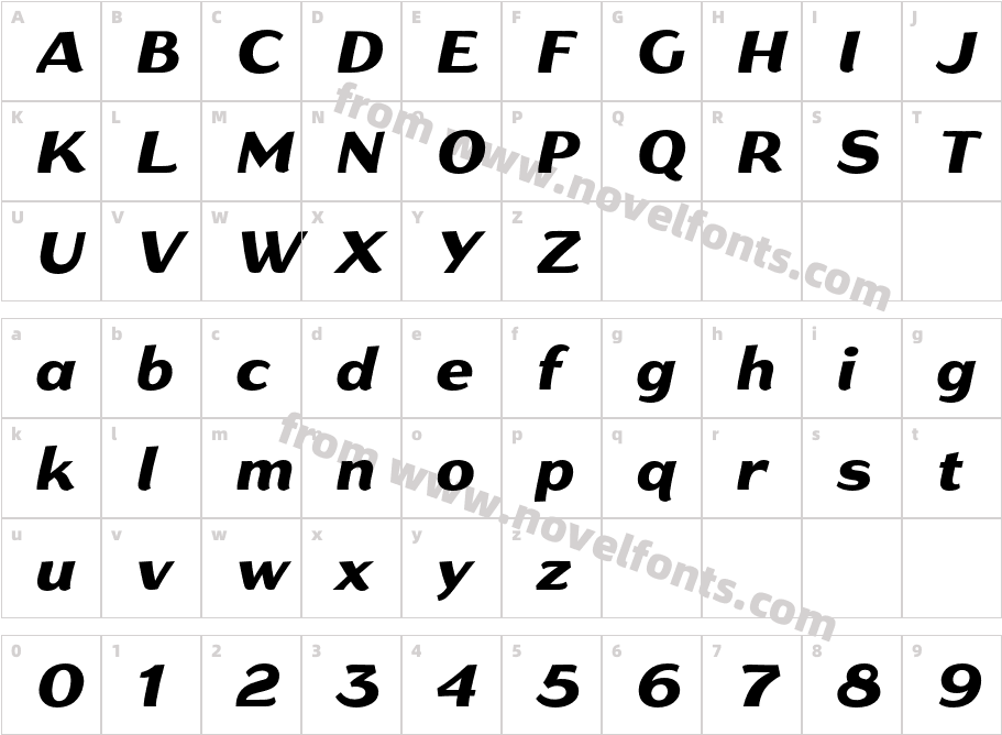 Gaslight Black ItalicCharacter Map