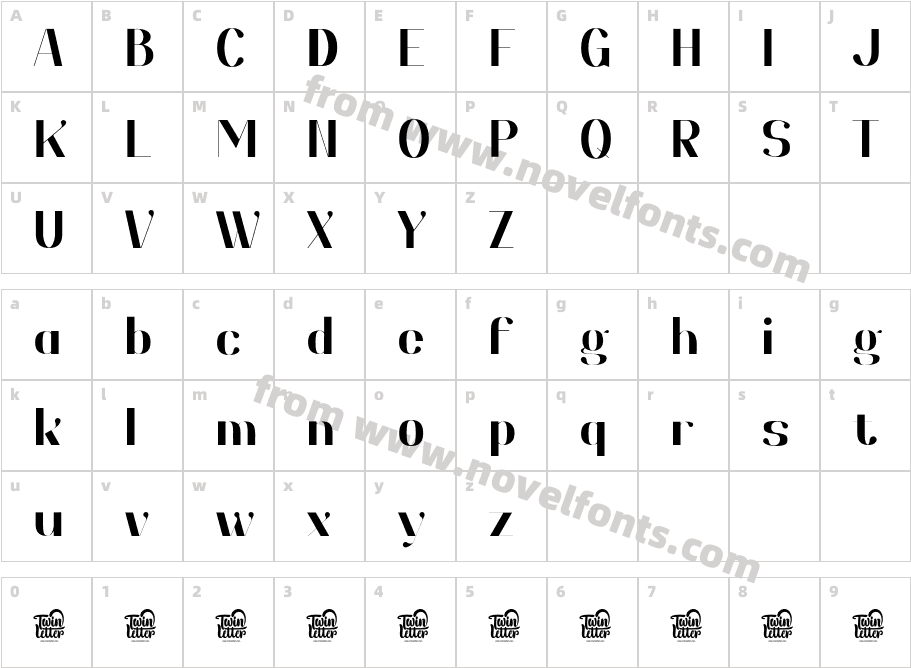 Gediya ThinCharacter Map