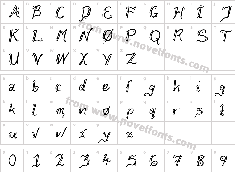 Geefium SerifCharacter Map