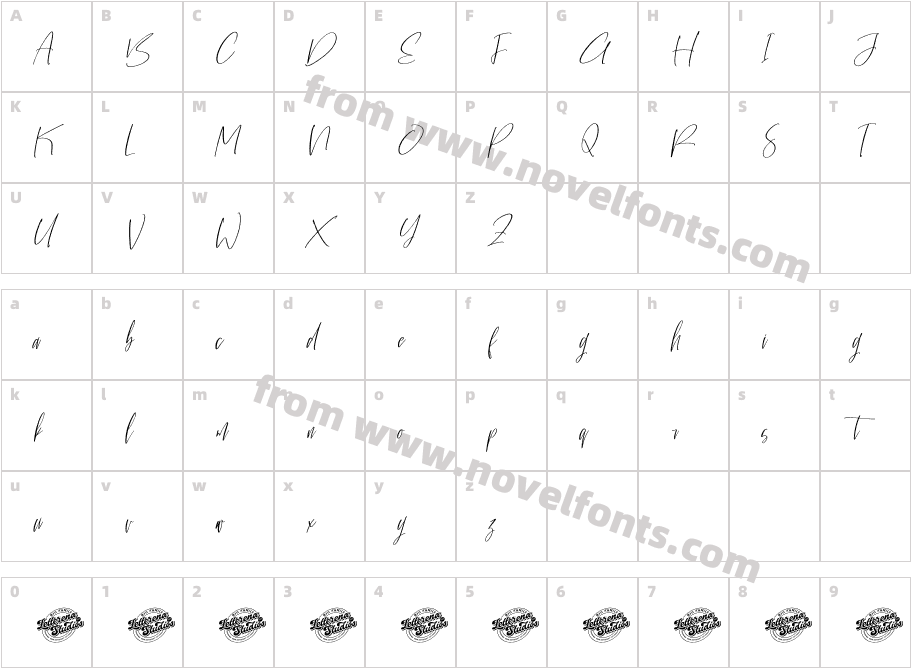 Gella Romane DEMO VERSION ItalicCharacter Map