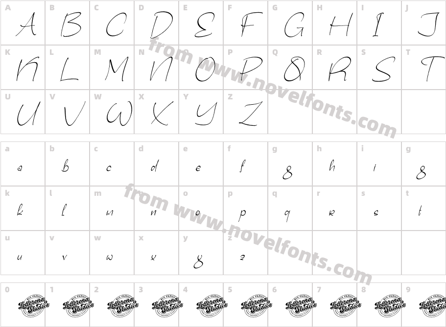 Gemshelo DEMO VERSION ItalicCharacter Map