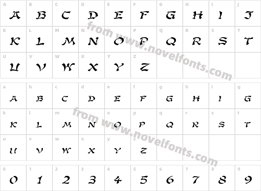 Gengis Kahn Extended ItalicSWFTECharacter Map
