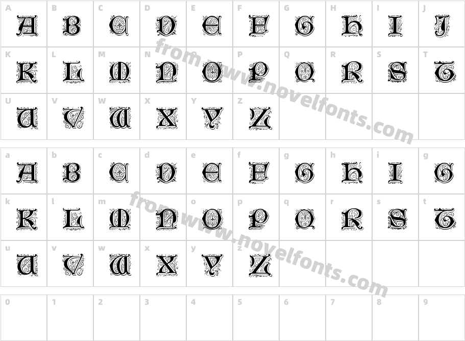 Genzsch Initials NormalCharacter Map