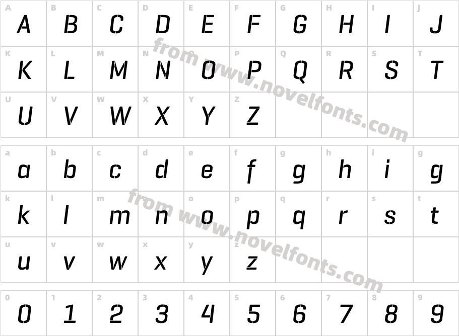 Geogrotesque Stencil A Md Italic RegularCharacter Map