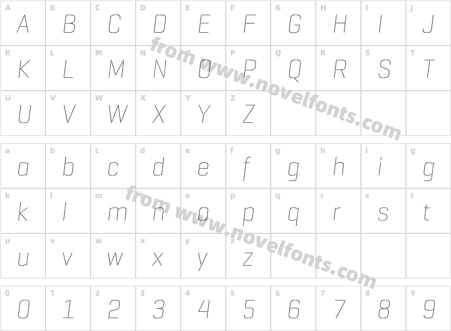 Geogrotesque Stencil A Th Italic RegularCharacter Map