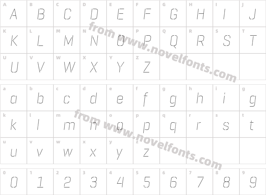 Geogrotesque Stencil C Th Italic RegularCharacter Map
