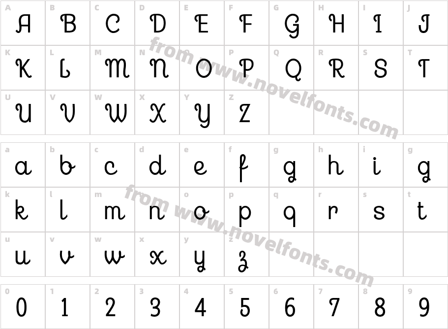 Georgie Demi Bold CondensedCharacter Map