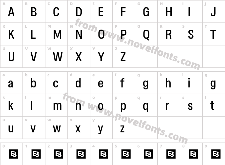 Gibstone Trial MediumCharacter Map