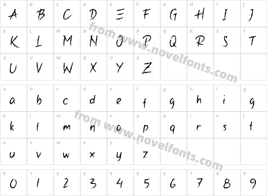 Gincu RegularCharacter Map