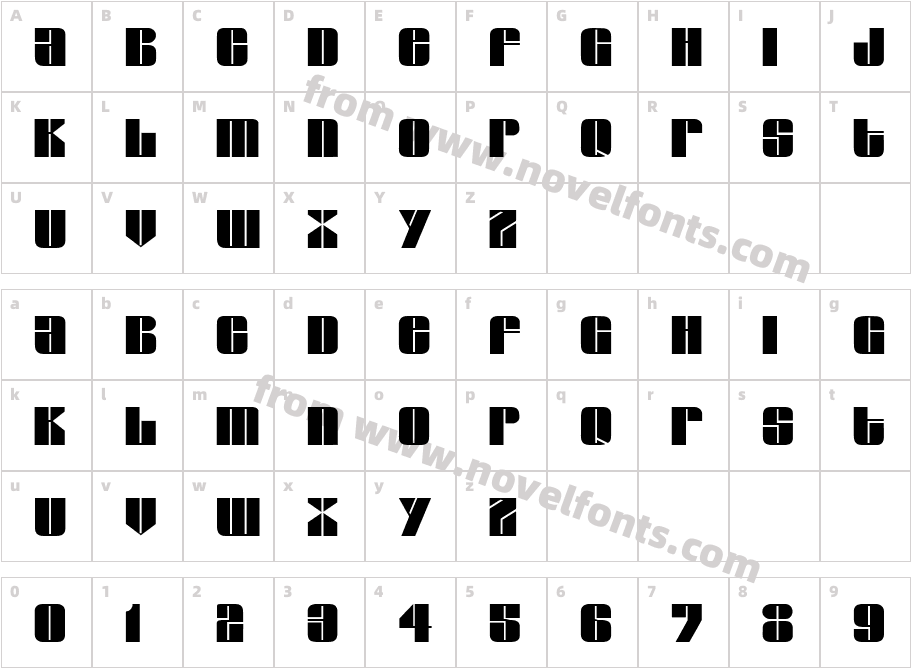 Glacier Regular DBCharacter Map