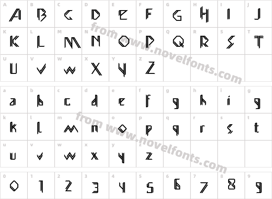 Glamwords BoldCharacter Map
