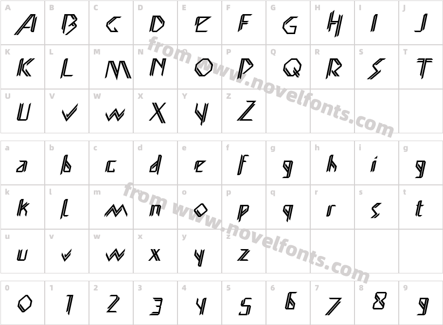 Glamwords Regular 4Character Map