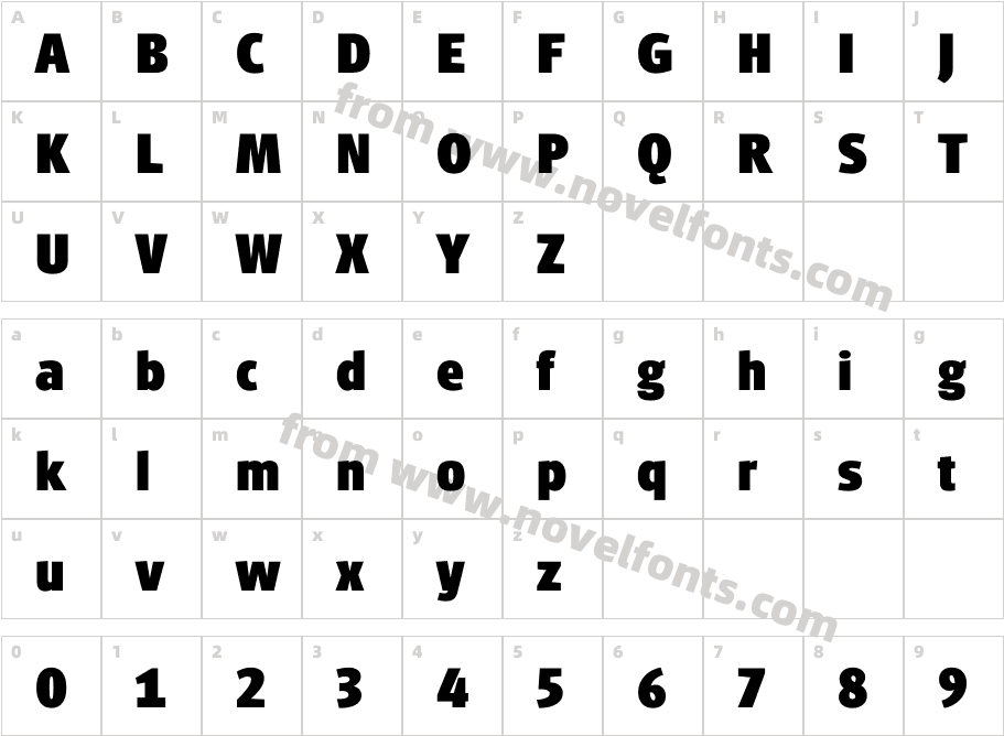 Glasgow Pro Extra BoldCharacter Map