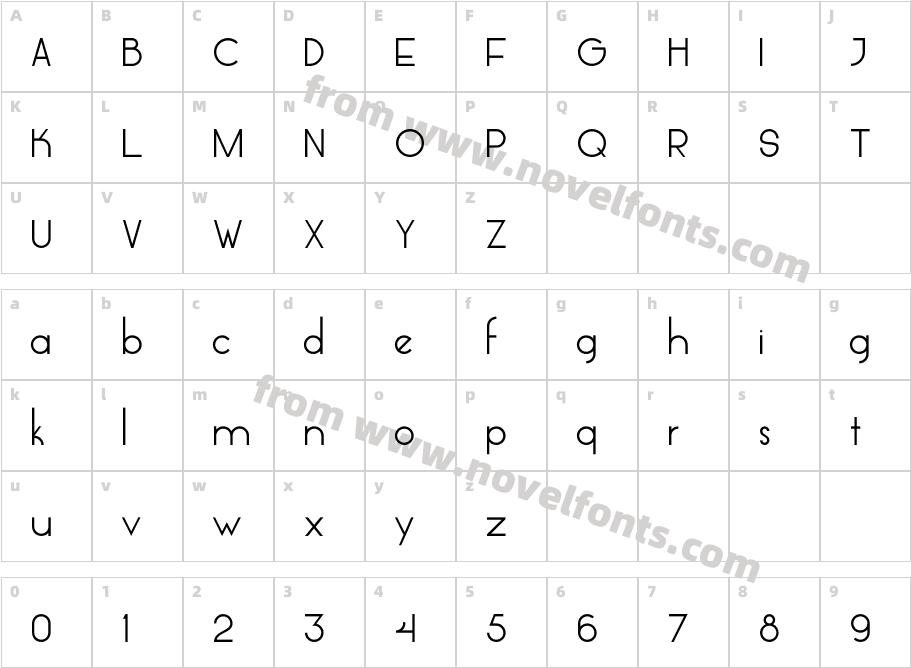 Glasket MediumCharacter Map