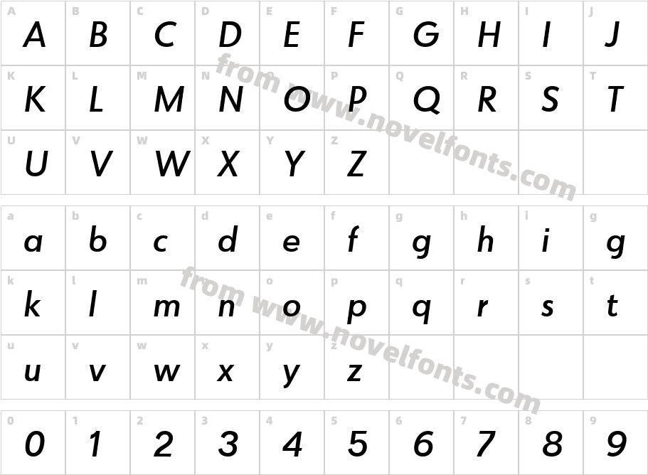 Globe Grotesk Display Medium It RegularCharacter Map