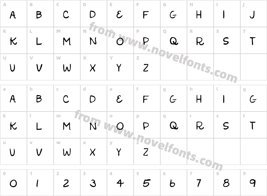 Glory Type MediumCharacter Map