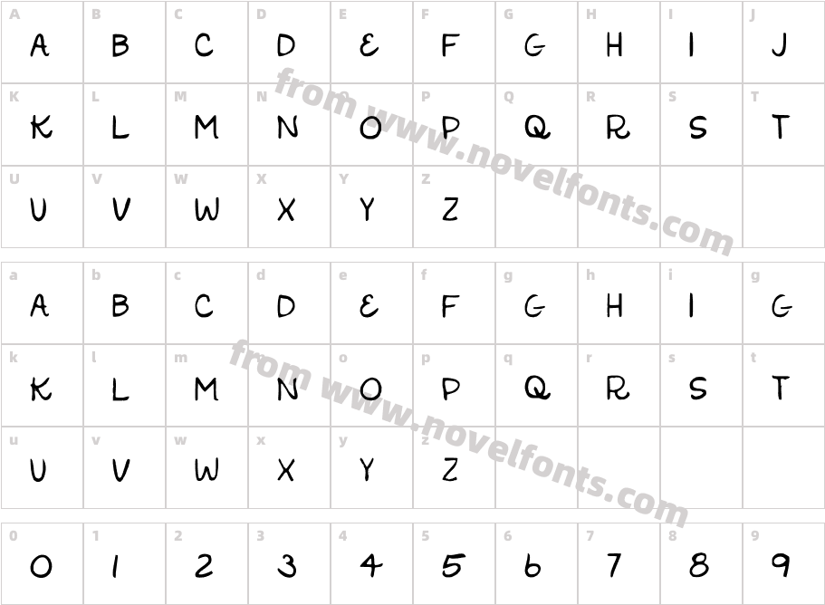 Glory Type MediumCharacter Map