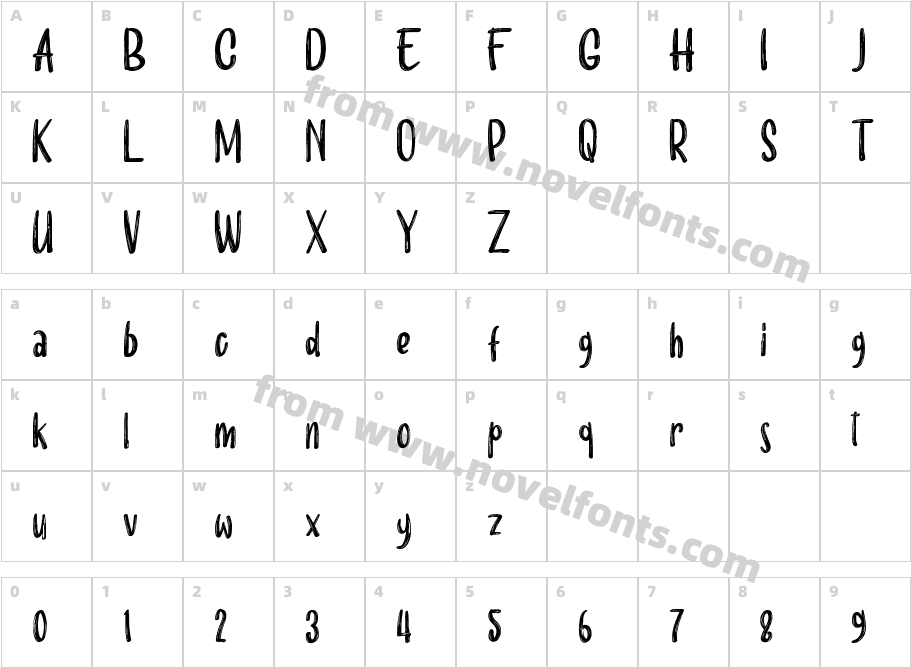 Gomballin MediumCharacter Map