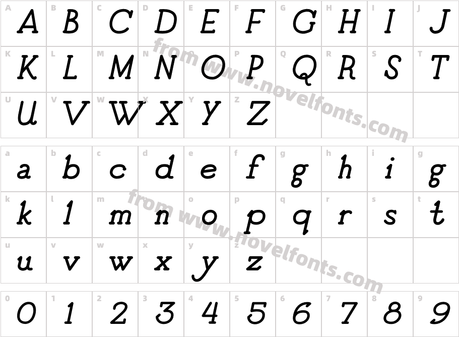 Good Bad Man ItalicCharacter Map