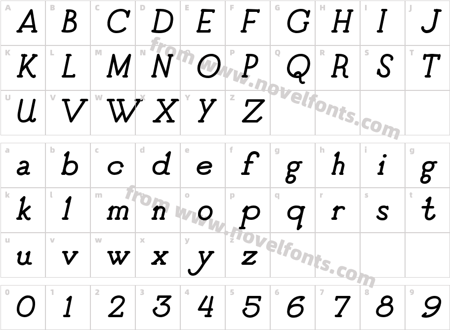 Good Bad Man ItalicCharacter Map