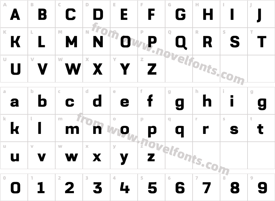 Grafia Sans Pro Extra BoldCharacter Map