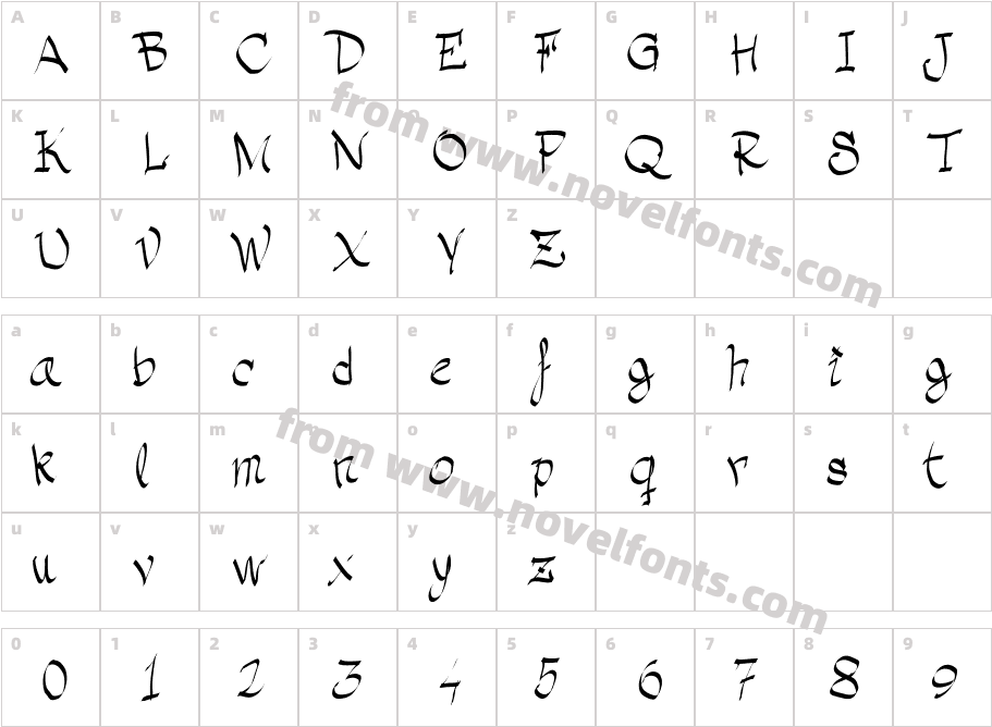 GrafiaLGCharacter Map