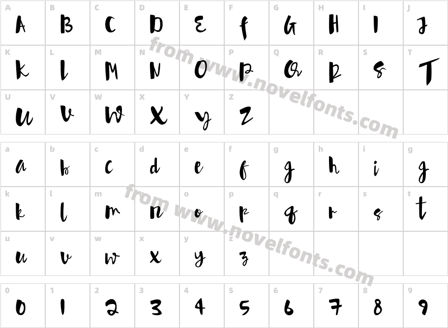 Greatesque Brush ScriptCharacter Map
