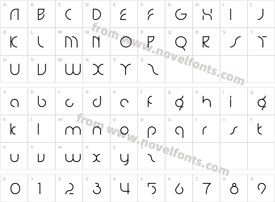 Gretta Extra LightCharacter Map
