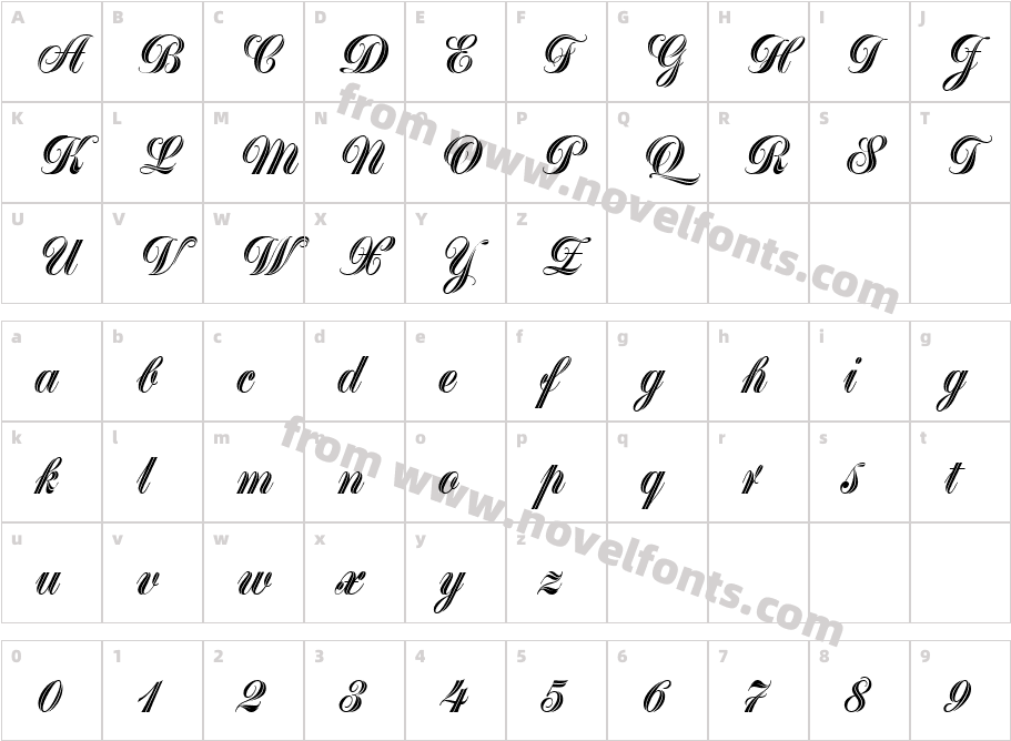Greyton Script Let PlainCharacter Map