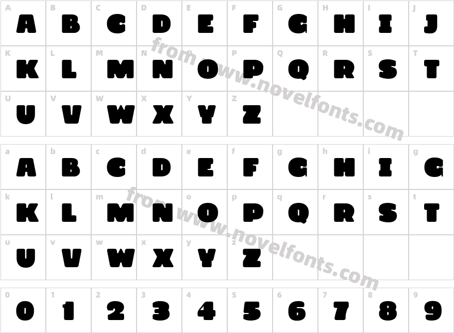 Grim Counter RoundedCharacter Map
