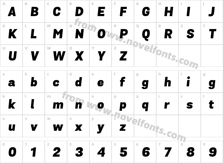 Grota Sans Alt Black Italic_38927Character Map