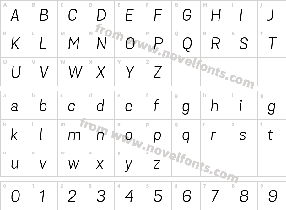 Grota Sans Alt Book Italic_08153Character Map
