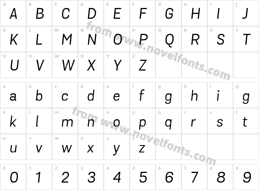Grota Sans Alt Italic_08279Character Map
