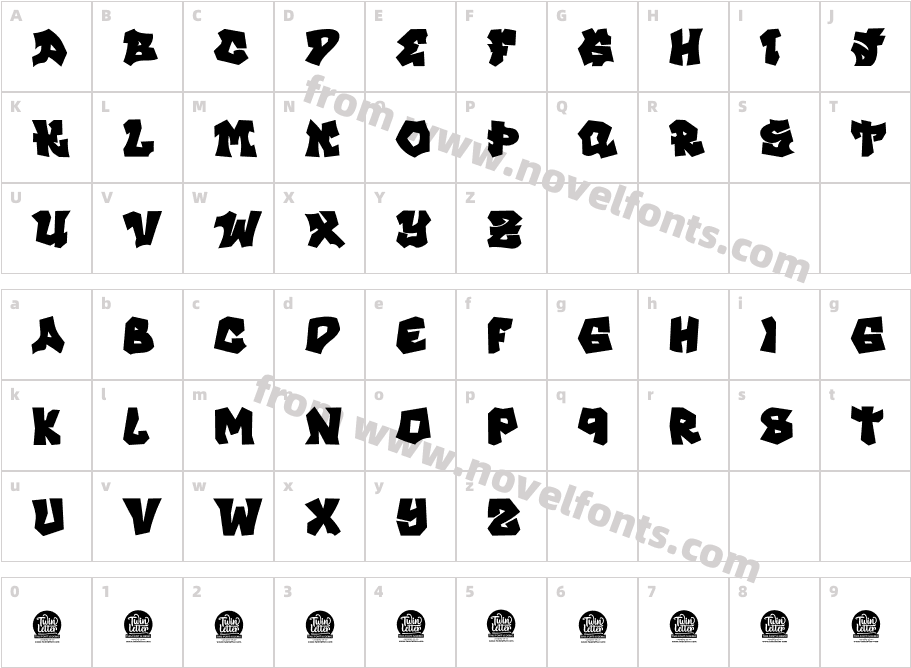 KINGER BOLD PERSONAL USECharacter Map