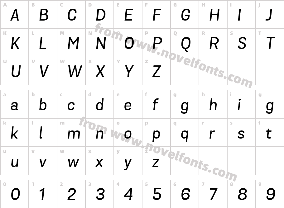 Grota Sans Alt Medium Italic_37002Character Map