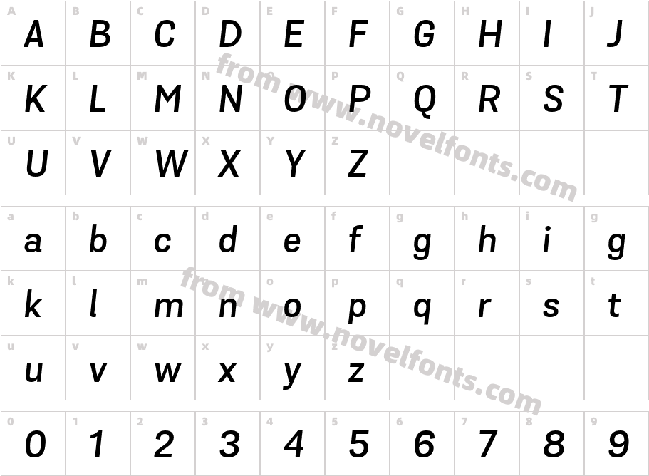 Grota Sans Alt Semibold Italic_26445Character Map