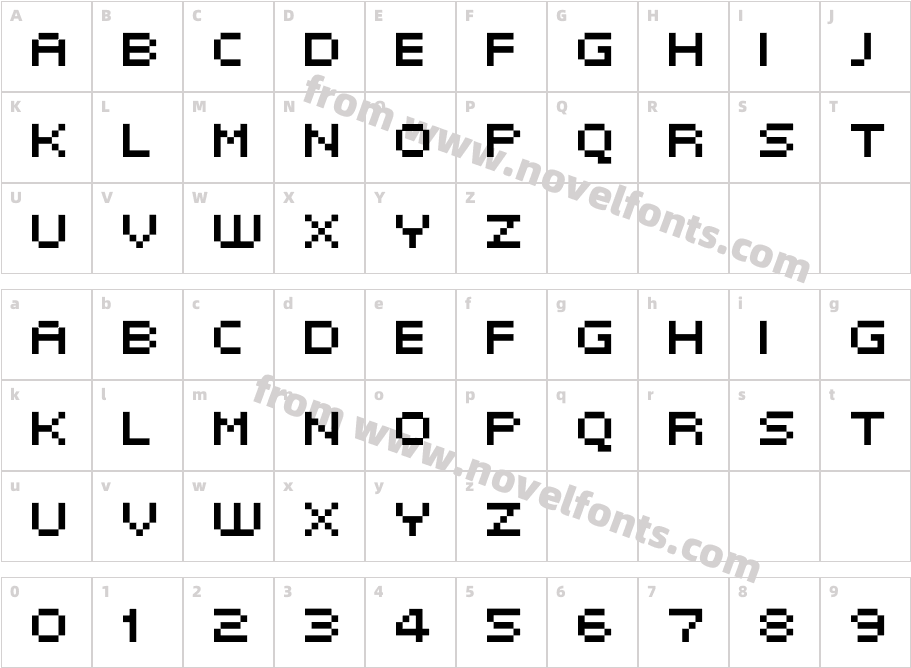 KLMN PixF03Character Map