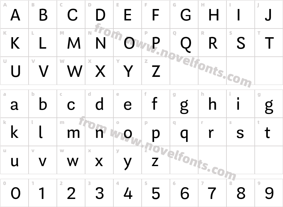 Guanabara Sans RegularCharacter Map