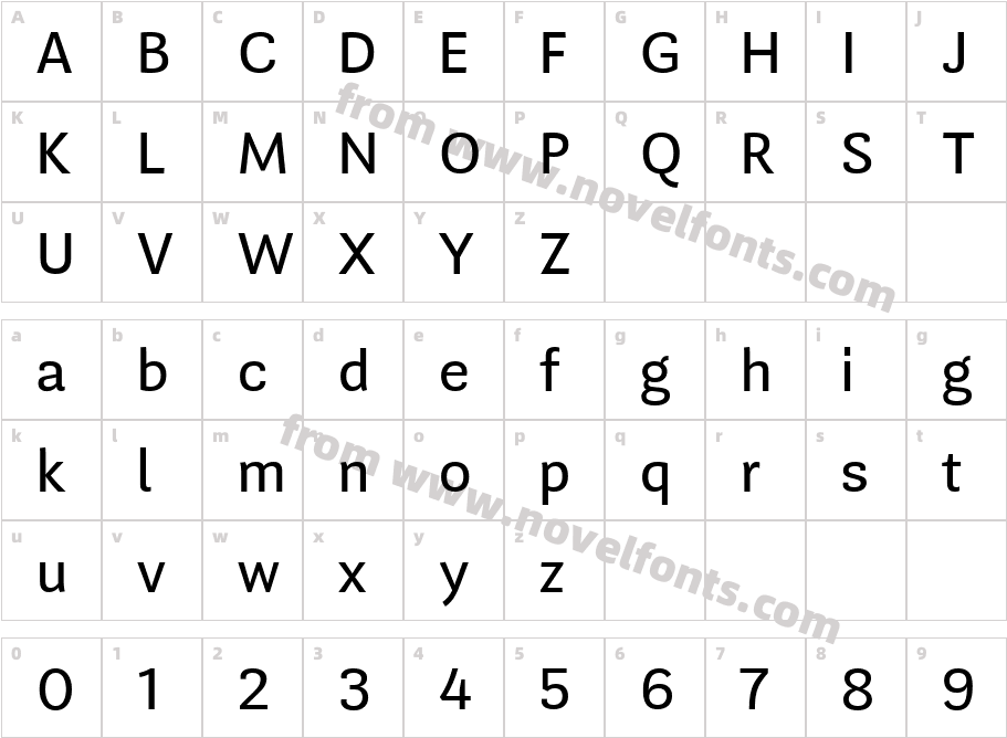 Guanabara Sans RegularCharacter Map