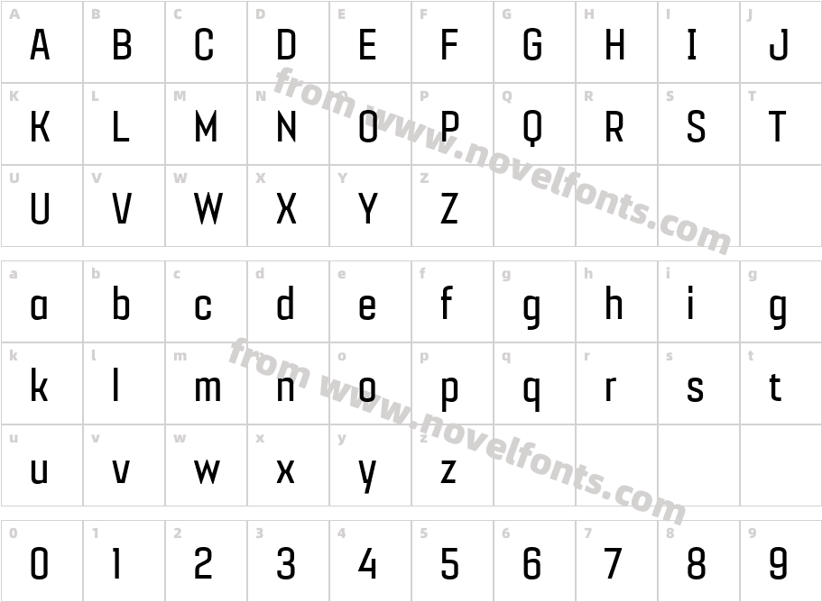 Gubia BoldCharacter Map