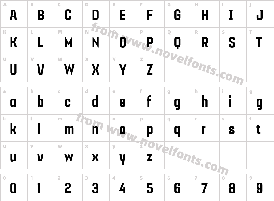 Gubia Regular 2Character Map