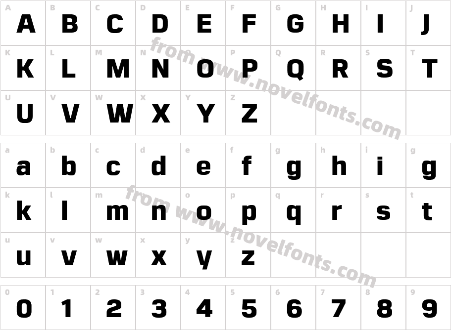 Gunar Regular 8Character Map