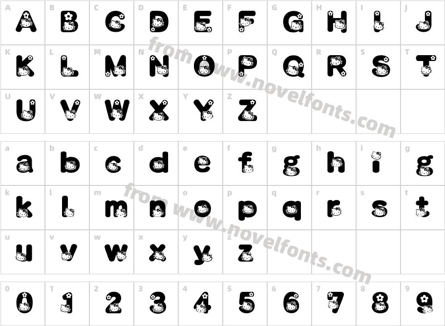 HELLO KITTY FONTCharacter Map