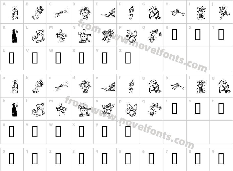 KR Christmas 2002 Dings 2Character Map